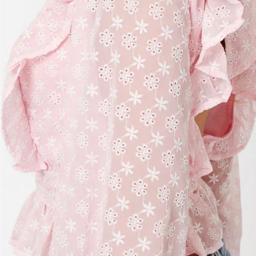 Pink Ruffled Women's Top - Picture 4 of 4